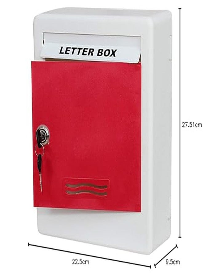 Lepose Plastic Letterbox with 2 Keys (Red and White, 225 X 275 X 95 mm) - Image 4